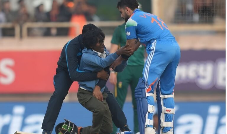 Virat Kohli Hits 52nd ODI Century as Fan Runs Onto the Field