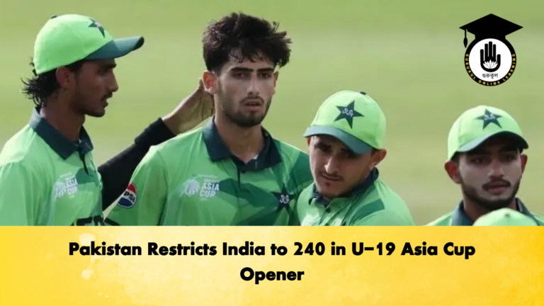 Pakistan Restricts India to 240 in U 19 Asia Cup Opener Cricket Gurukul, GOLN