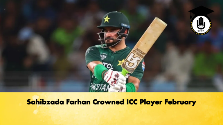Sahibzada Farhan Crowned ICC Player February Cricket Gurukul, GOLN