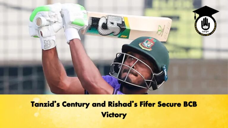 Tanzids Century and Rishads Fifer Secure BCB Victory Cricket Gurukul, GOLN