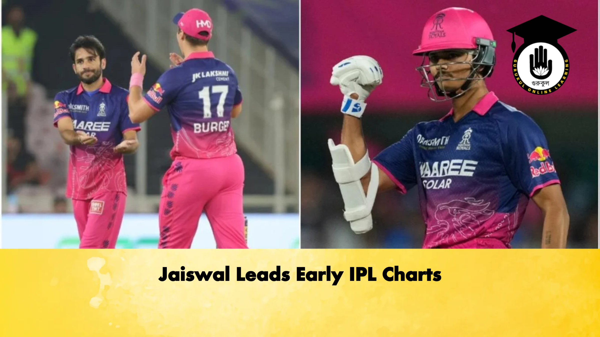 Jaiswal Leads Early IPL Charts Cricket Gurukul, GOLN