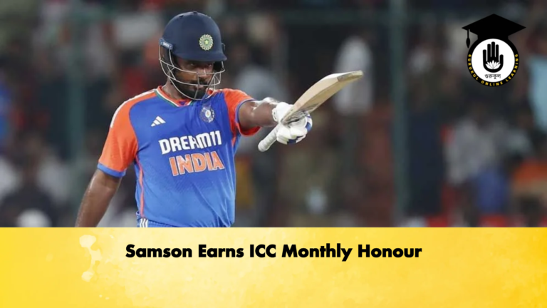 Samson Earns ICC Monthly Honour Cricket Gurukul, GOLN