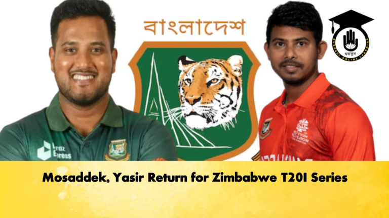 Mosaddek Yasir Return for Zimbabwe T20I Series 2 Cricket Gurukul, GOLN