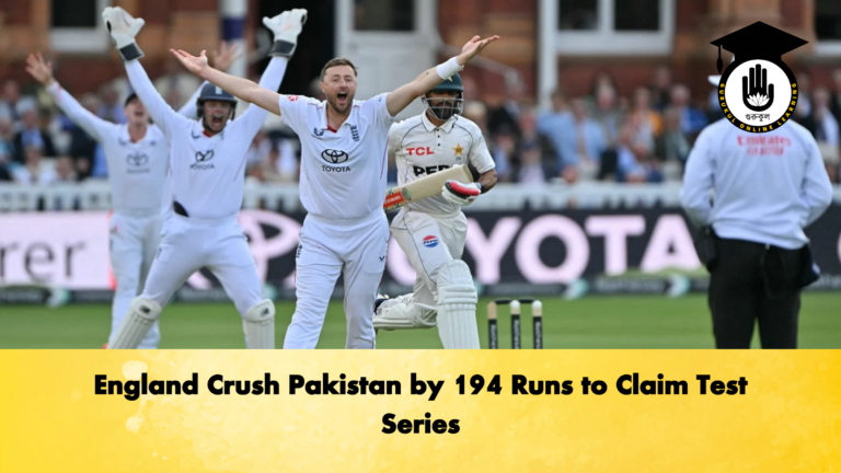 England Crush Pakistan by 194 Runs to Claim Test Series 2 Cricket Gurukul, GOLN