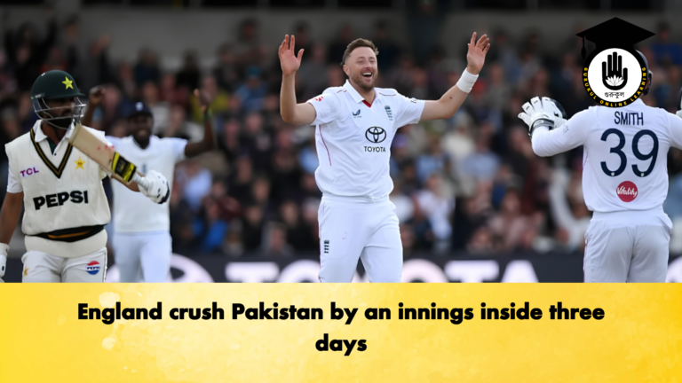 England crush Pakistan by an innings inside three days