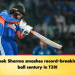 Abhishek Sharma smashes record-breaking 30-ball century in T20I