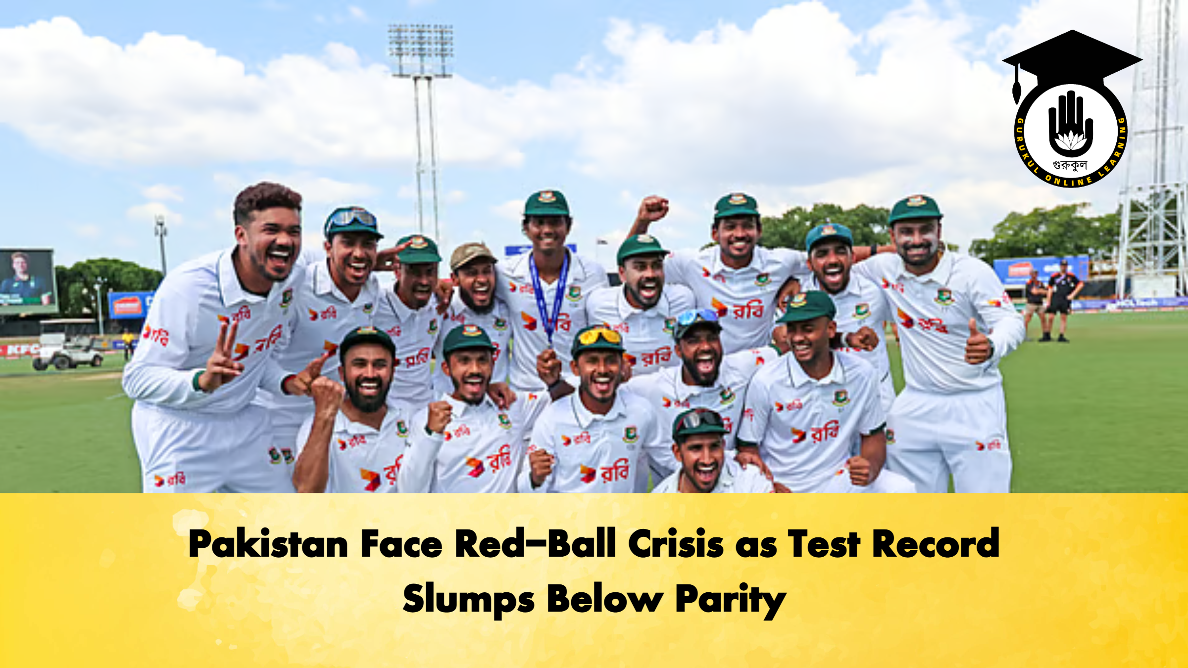 Pakistan Face Red Ball Crisis as Test Record Slumps Below Parity 1 Cricket Gurukul, GOLN